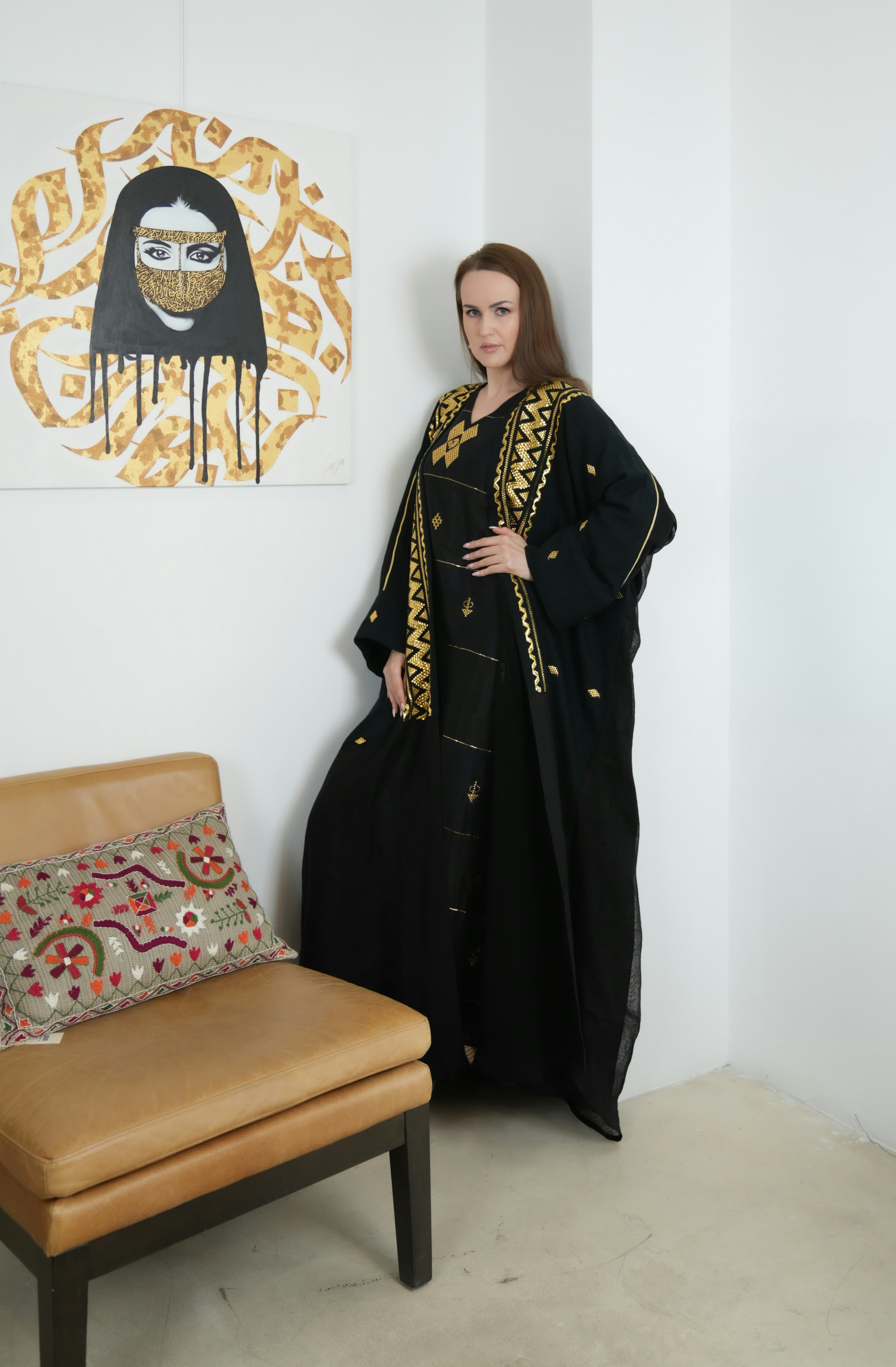 Kaftan Amira — Fès · Broderie main